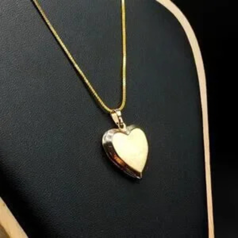 18k Gold Plated Necklace w/ Heart Locket Women's BOHO VTG Christmas Birthday NEW